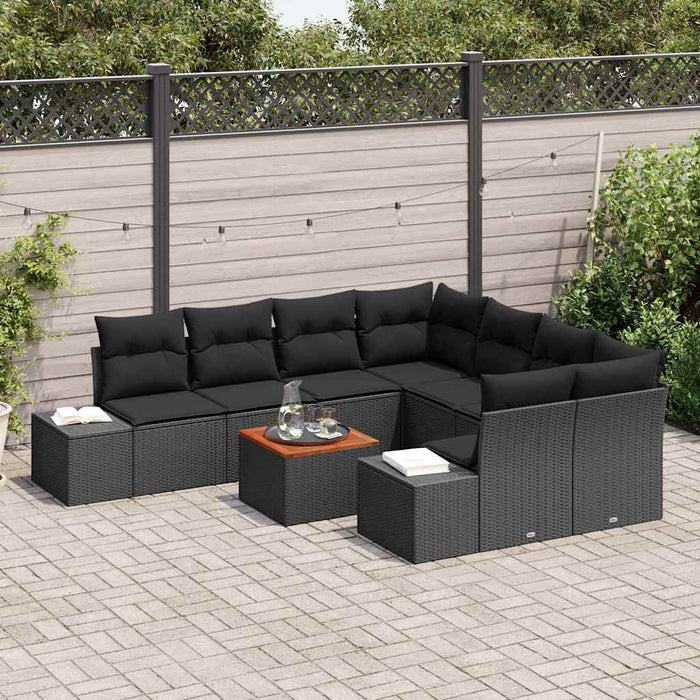 Set de canapele pentru grădină 9 pcs Negru - WALTI WALTI