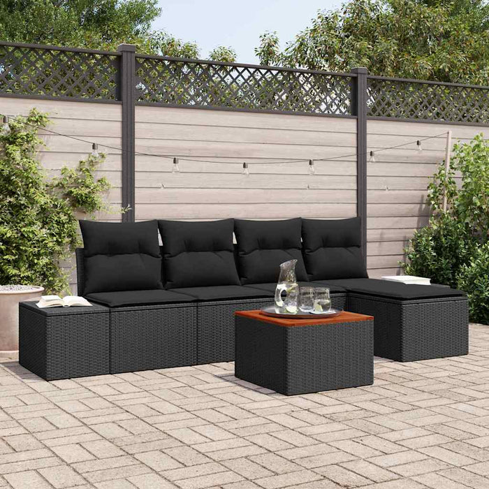 Set de canapele pentru grădină 6 pcs Negru - WALTI WALTI