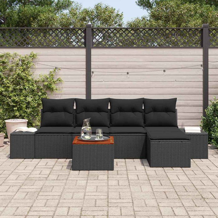 Set de canapele pentru grădină 6 pcs Negru - WALTI WALTI