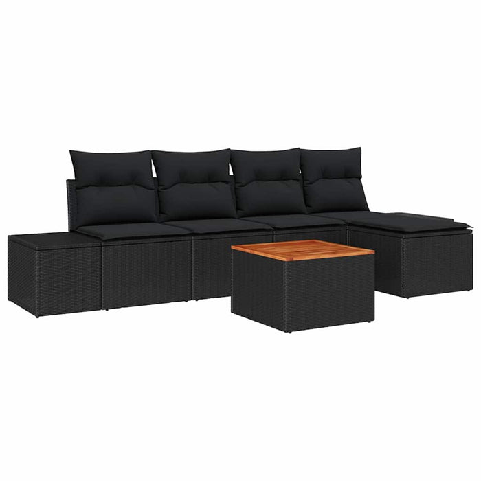 Set de canapele pentru grădină 6 pcs Negru - WALTI WALTI