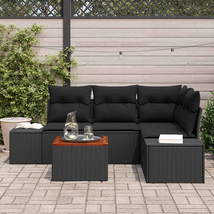Set de canapele pentru grădină 5 pcs Negru - WALTI WALTI