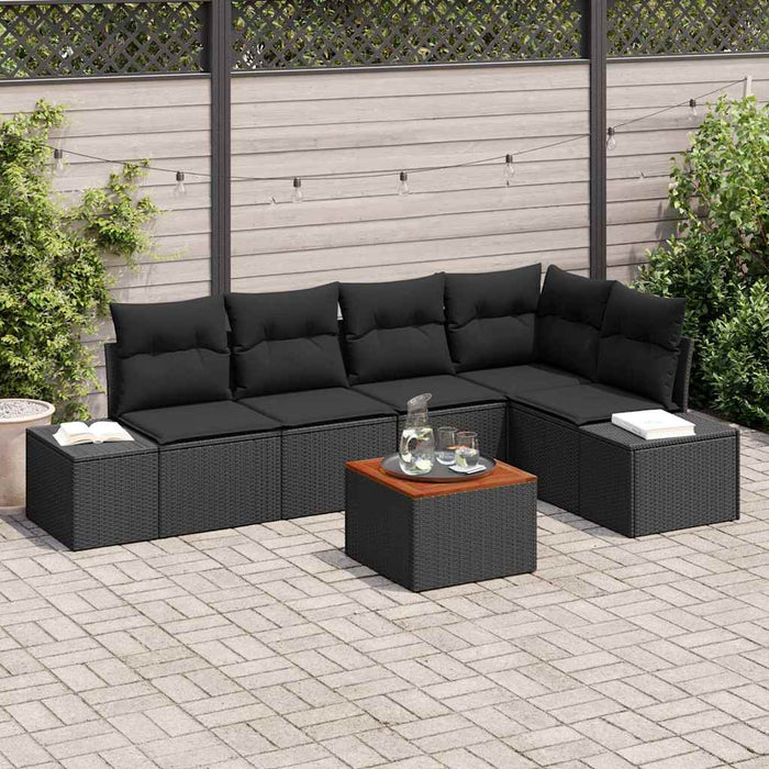 Set de canapele pentru grădină 6 pcs Negru - WALTI WALTI