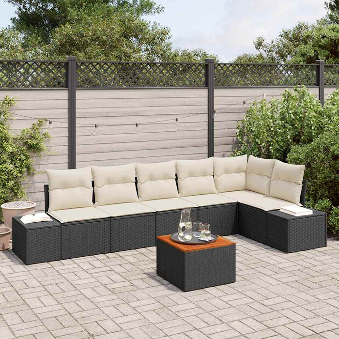 Set de canapele pentru grădină 7 pcs Negru, alb - WALTI WALTI