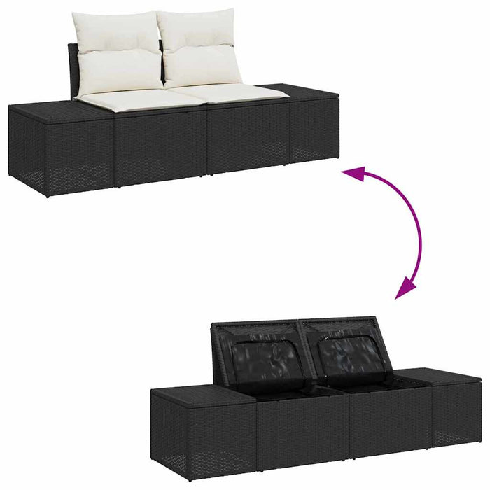 Set de canapele pentru grădină 7 pcs Negru, alb - WALTI WALTI