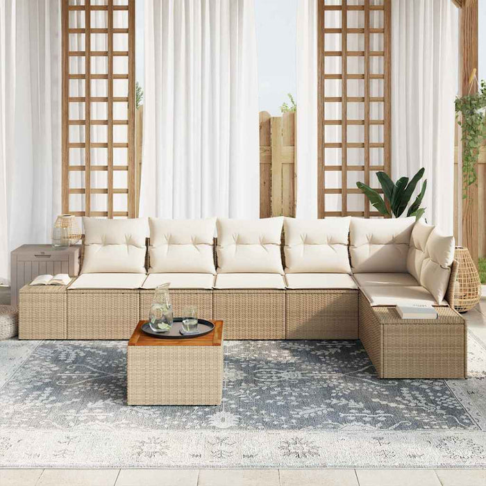 Set de canapele pentru grădină 7 pcs Bej, alb - WALTI WALTI