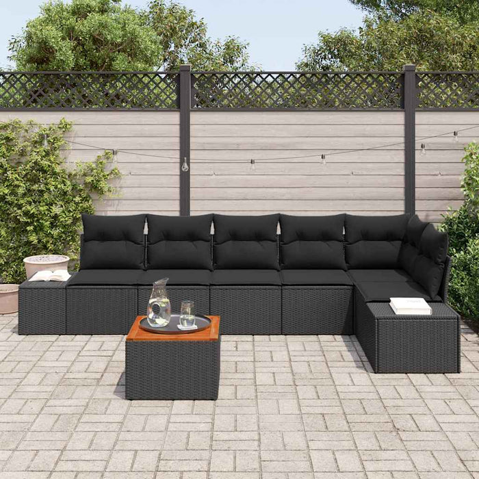 Set de canapele pentru grădină 7 pcs Negru - WALTI WALTI