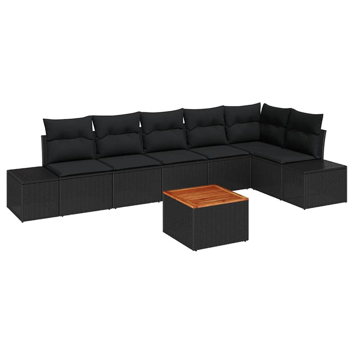 Set de canapele pentru grădină 7 pcs Negru - WALTI WALTI