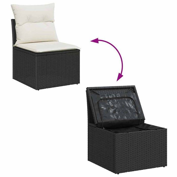 Set de canapele pentru grădină 9 pcs Negru, alb - WALTI WALTI