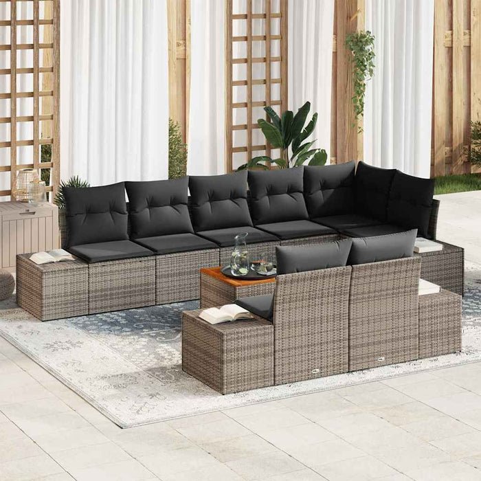 Set de canapele pentru grădină 9 pcs Gri - WALTI WALTI