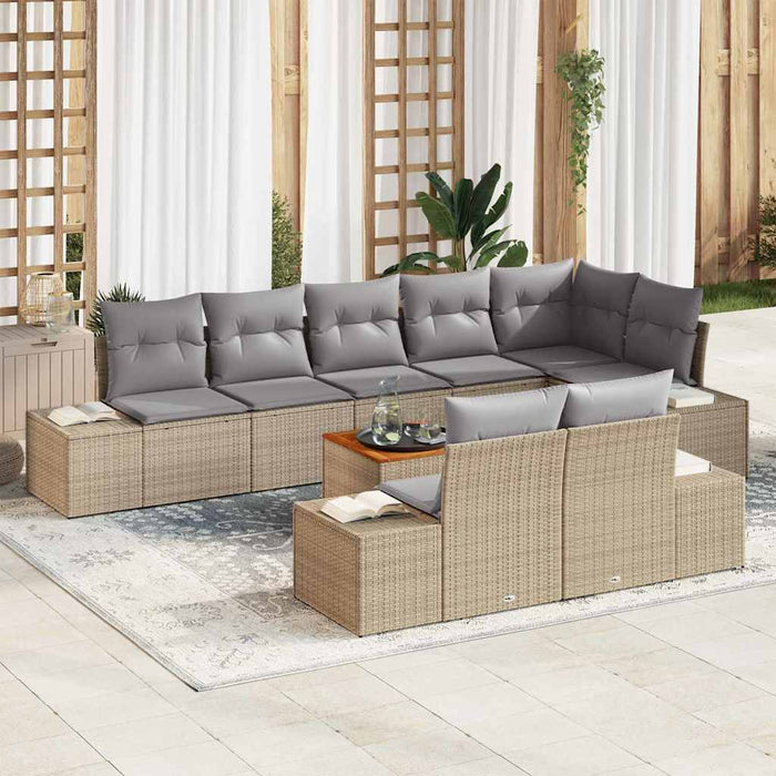 Set de canapele pentru grădină 9 pcs bej și gri deschis - WALTI WALTI