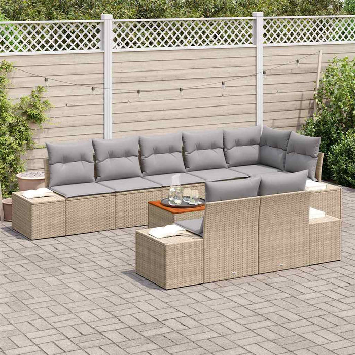 Set de canapele pentru grădină 9 pcs bej și gri deschis - WALTI WALTI