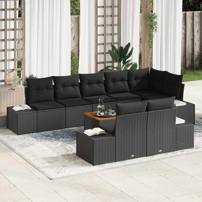 Set de canapele pentru grădină 9 pcs Negru - WALTI WALTI