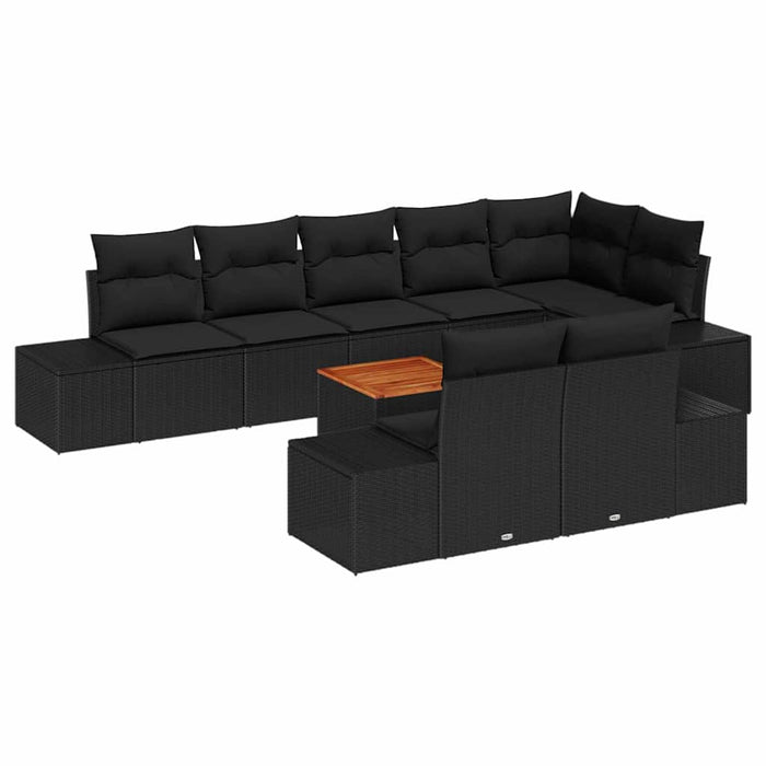 Set de canapele pentru grădină 9 pcs Negru - WALTI WALTI