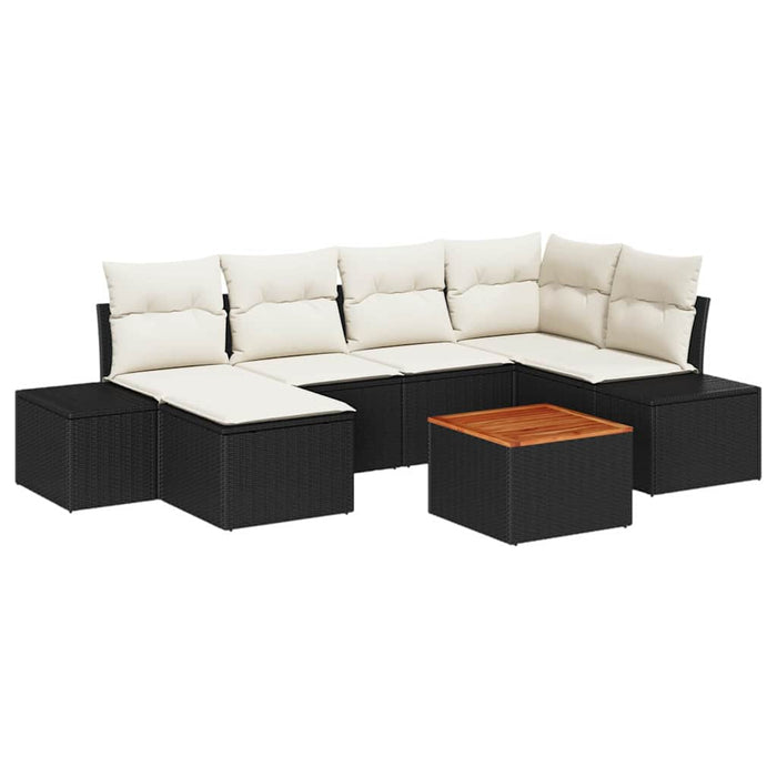 Set de canapele pentru grădină 7 pcs Negru, alb - WALTI WALTI