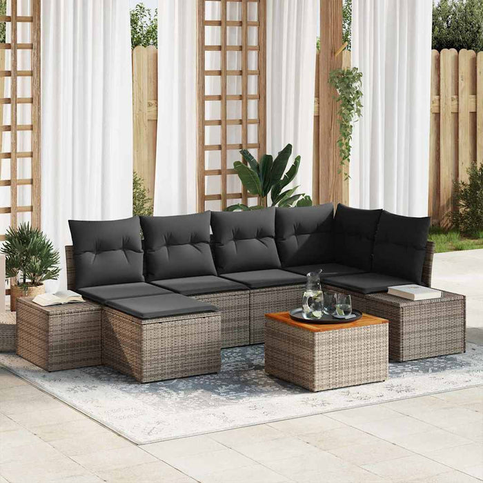 Set de canapele pentru grădină 7 pcs Gri - WALTI WALTI