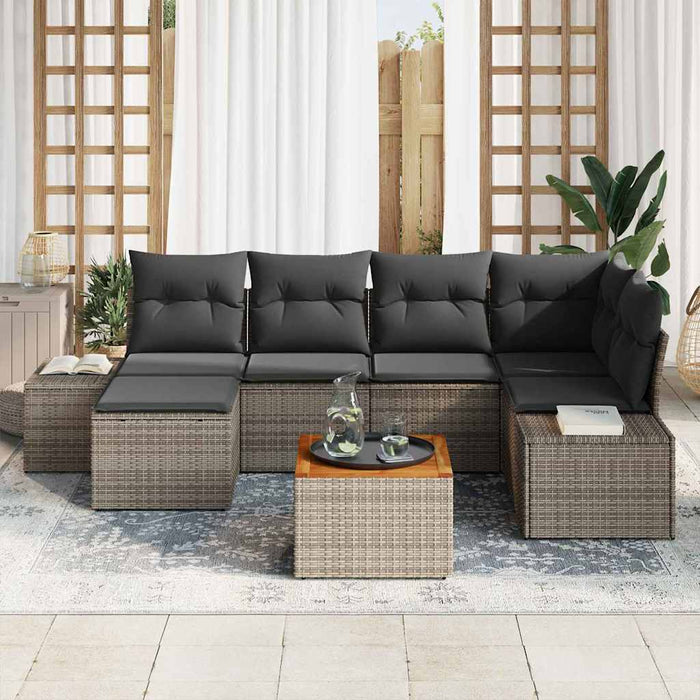 Set de canapele pentru grădină 7 pcs Gri - WALTI WALTI