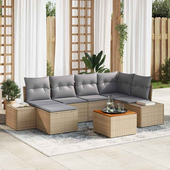 Set de canapele pentru grădină 7 pcs Bej, gri deschis - WALTI WALTI