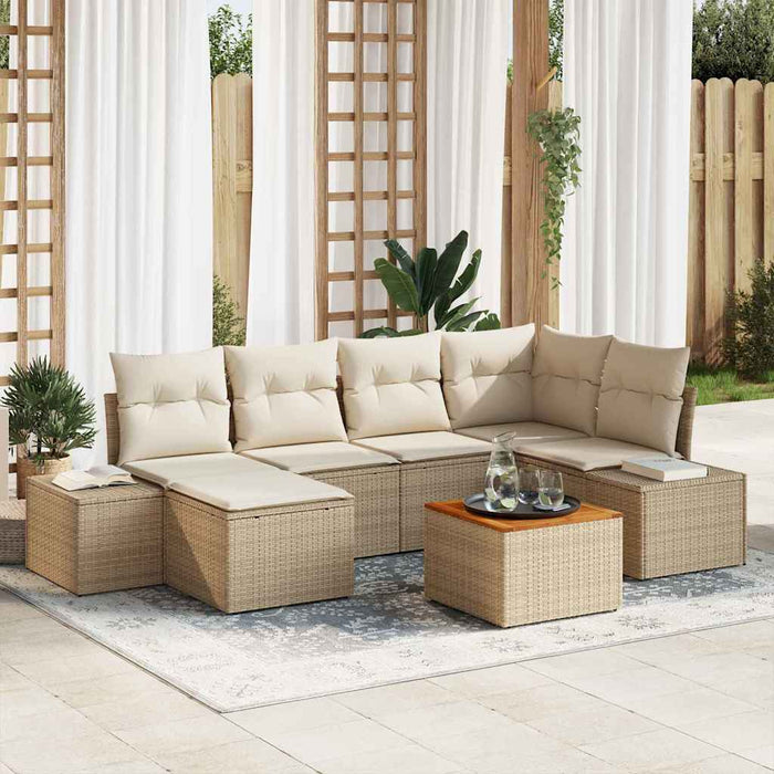 Set de canapele pentru grădină 7 pcs Bej, alb - WALTI WALTI