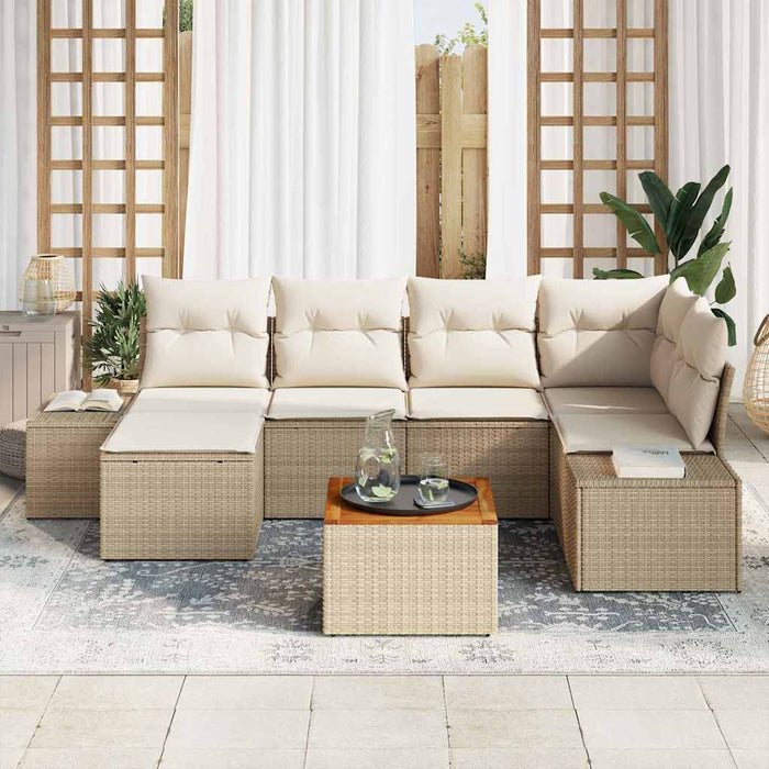 Set de canapele pentru grădină 7 pcs Bej, alb - WALTI WALTI