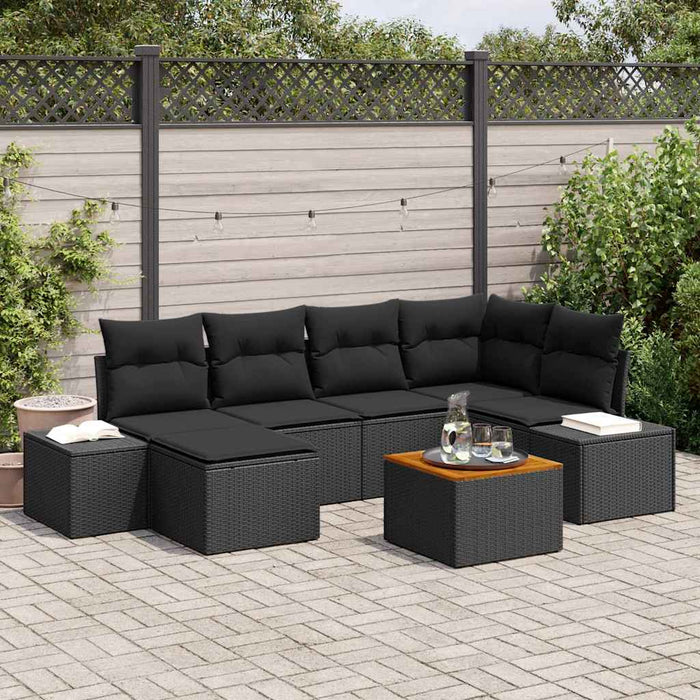 Set de canapele pentru grădină 7 pcs Negru - WALTI WALTI