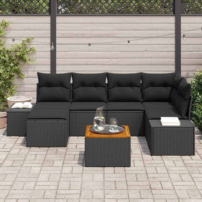 Set de canapele pentru grădină 7 pcs Negru - WALTI WALTI