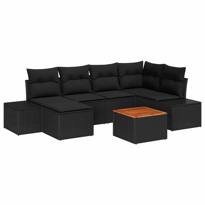 Set de canapele pentru grădină 7 pcs Negru - WALTI WALTI
