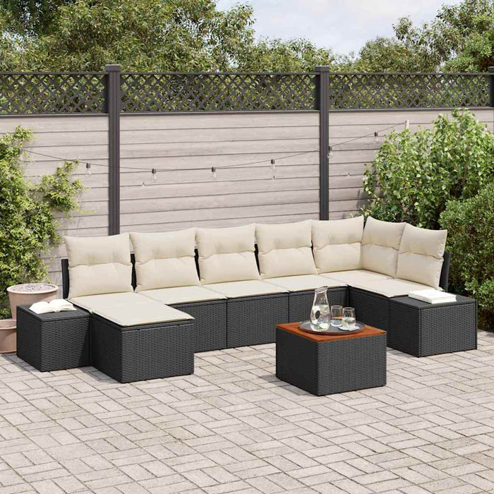 Set de canapele pentru grădină 8 pcs Negru, alb - WALTI WALTI