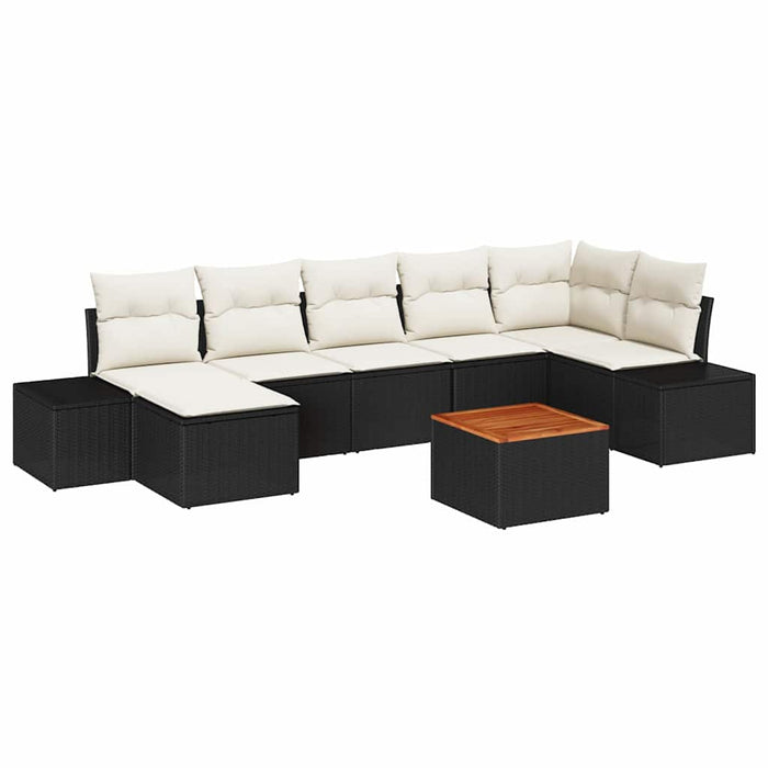 Set de canapele pentru grădină 8 pcs Negru, alb - WALTI WALTI