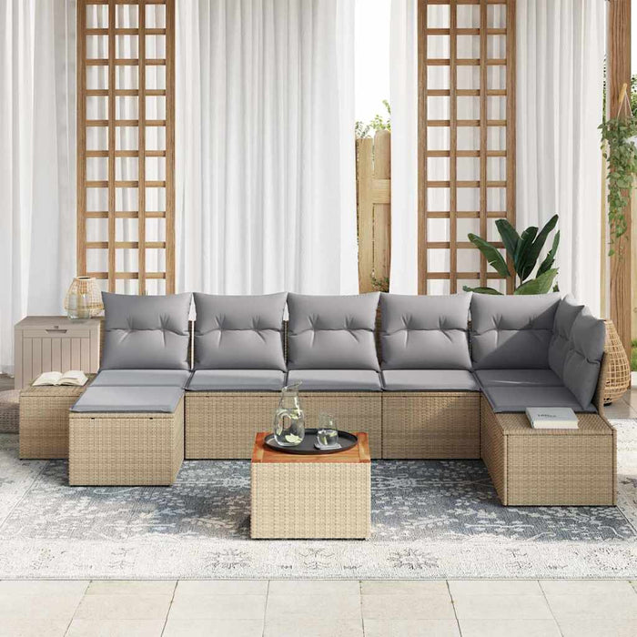 Set de canapele pentru grădină 8 pcs bej și gri deschis - WALTI WALTI