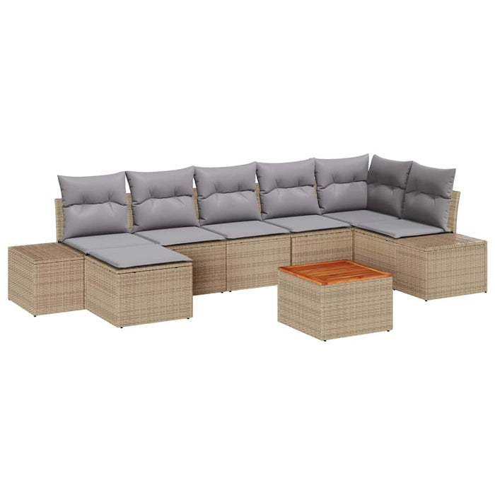 Set de canapele pentru grădină 8 pcs bej și gri deschis - WALTI WALTI