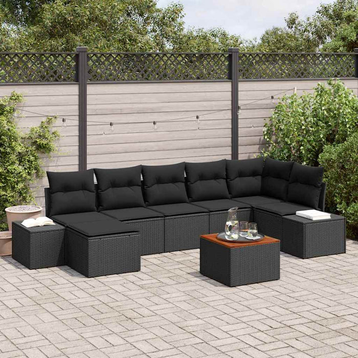 Set de canapele pentru grădină 8 pcs Negru - WALTI WALTI