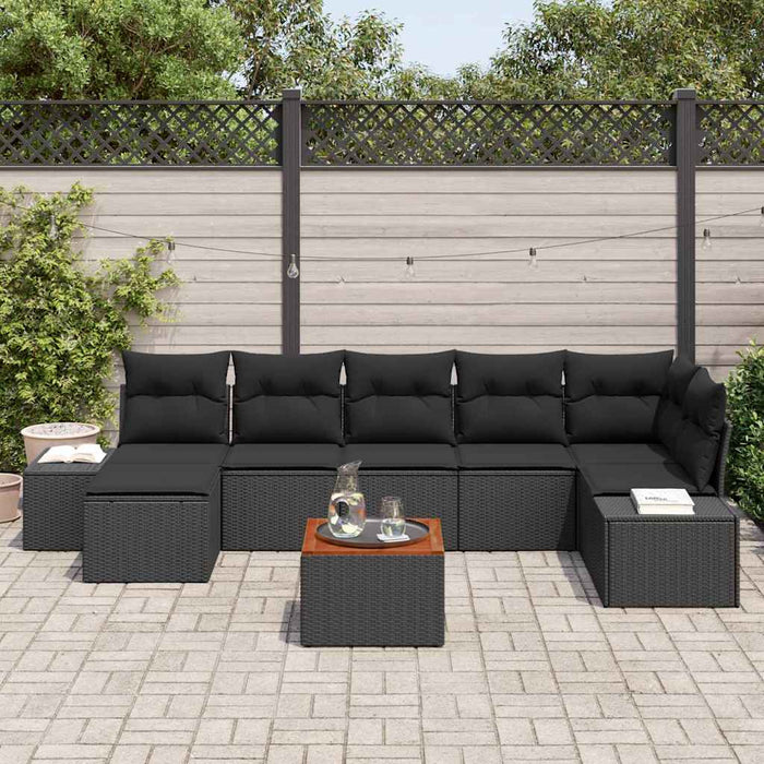 Set de canapele pentru grădină 8 pcs Negru - WALTI WALTI
