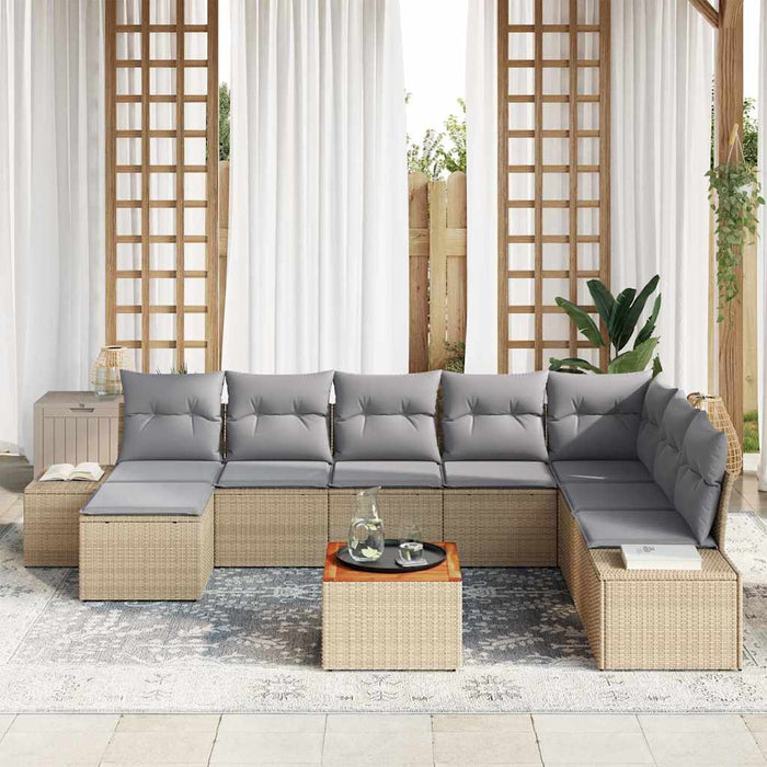 Set de canapele pentru grădină 9 pcs bej și gri deschis - WALTI WALTI