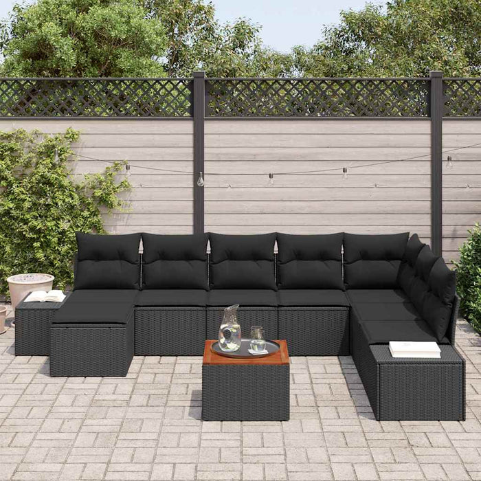 Set de canapele pentru grădină 9 pcs Negru - WALTI WALTI