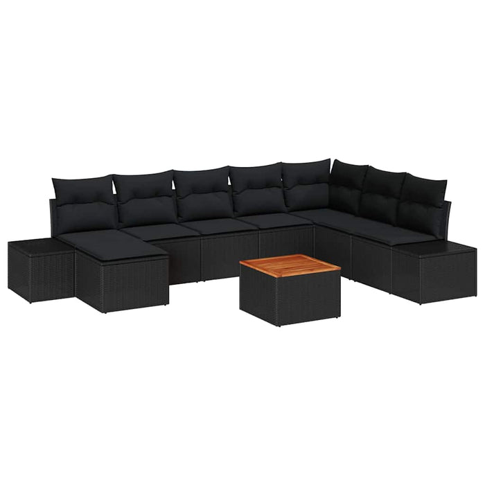 Set de canapele pentru grădină 9 pcs Negru - WALTI WALTI