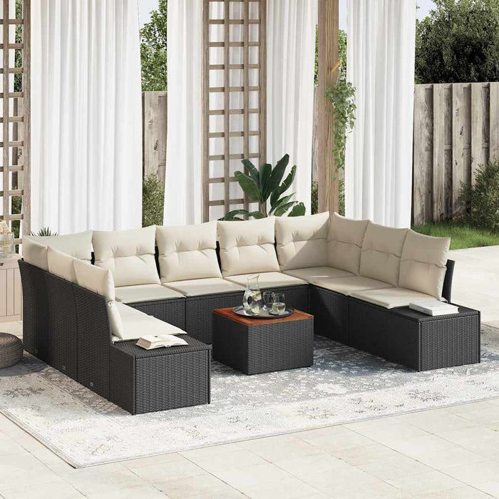 Set de canapele pentru grădină 10 pcs Negru, alb - WALTI WALTI
