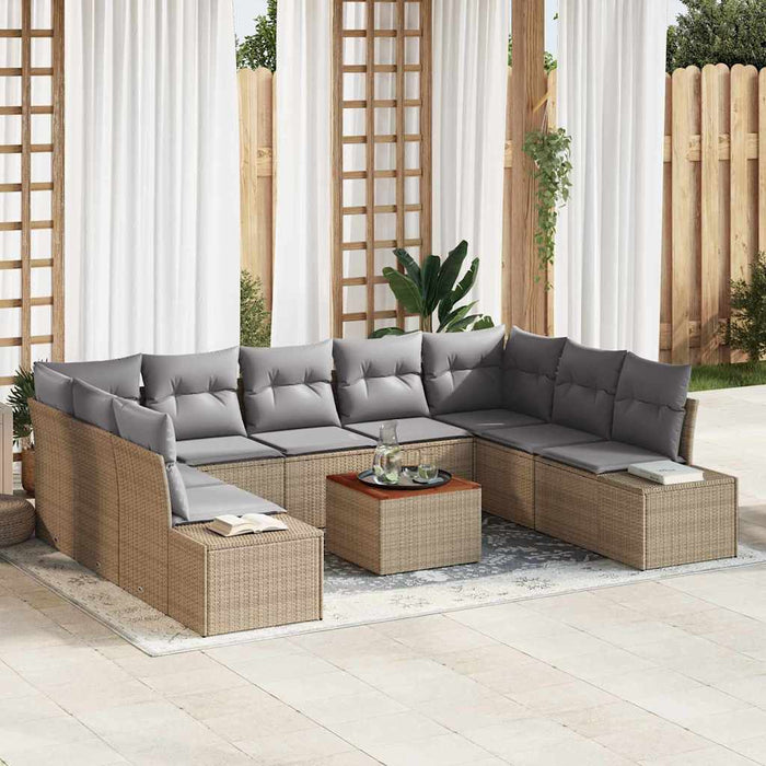 Set de canapele pentru grădină 10 pcs Bej, gri deschis - WALTI WALTI