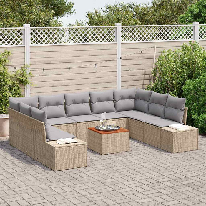Set de canapele pentru grădină 10 pcs Bej, gri deschis - WALTI WALTI