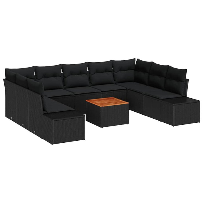 Set de canapele pentru grădină 10 pcs Negru - WALTI WALTI