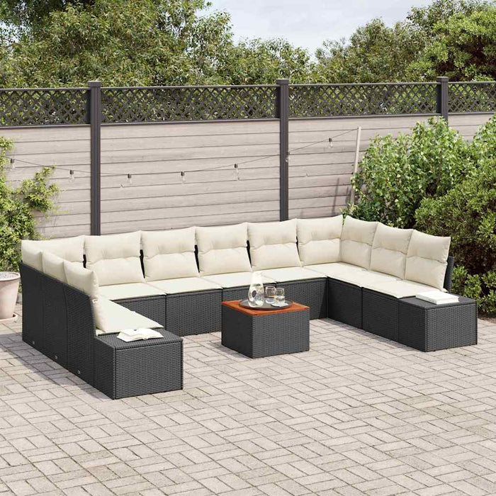 Set de canapele pentru grădină 11 pcs Negru, alb - WALTI WALTI