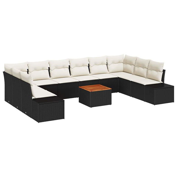 Set de canapele pentru grădină 11 pcs Negru, alb - WALTI WALTI