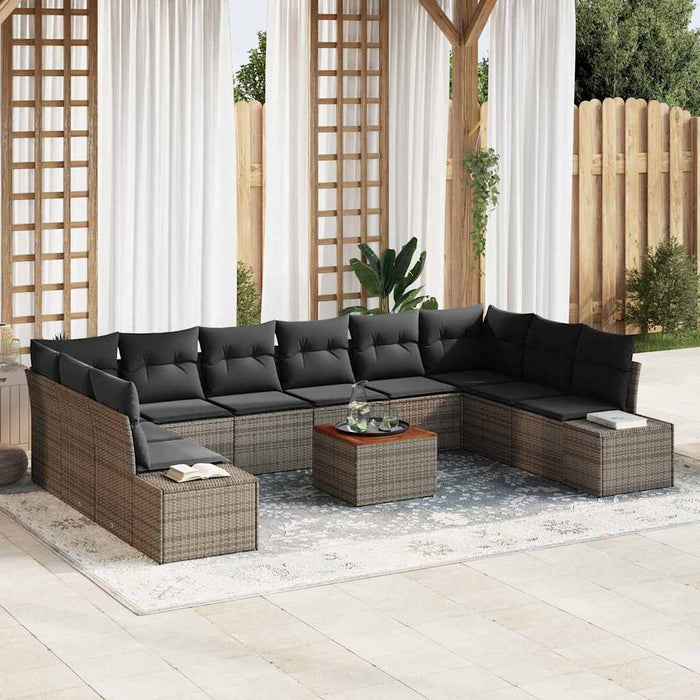 Set de canapele pentru grădină 11 pcs Gri - WALTI WALTI