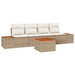 Set de canapele pentru grădină cu pernă 5 pcs Bej Rattan poli - WALTI WALTI