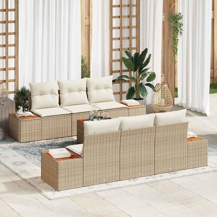 Set de canapele pentru grădină 7 buc. Bej Rattan poli - WALTI WALTI