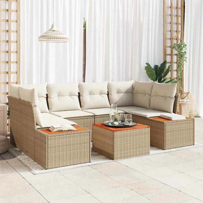 Set de canapele pentru grădină cu pernă 6 pcs Bej Rattan poli - WALTI WALTI
