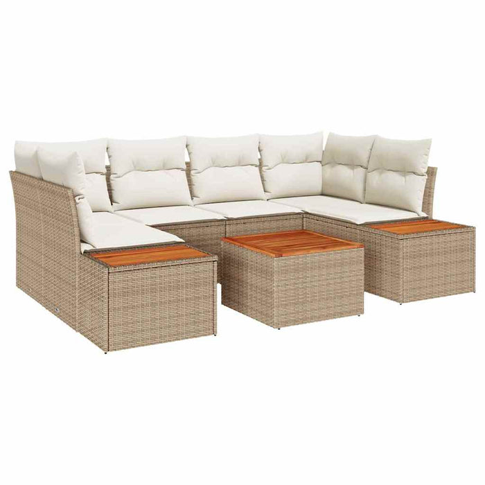 Set de canapele pentru grădină cu pernă 6 pcs Bej Rattan poli - WALTI WALTI