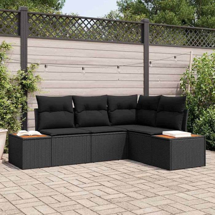Set de canapele pentru grădină 4 pcs Negru 209 x 154 x 85 cm - WALTI WALTI