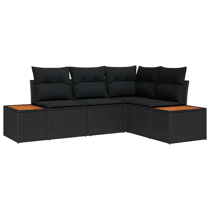 Set de canapele pentru grădină 4 pcs Negru 209 x 154 x 85 cm - WALTI WALTI