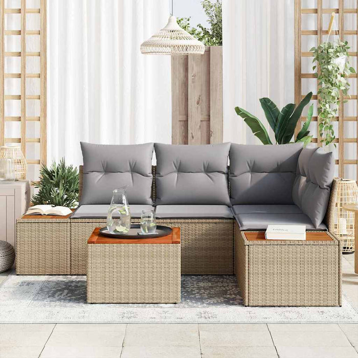 Set de canapele pentru grădină 4 pcs Beige și gri deschis - WALTI WALTI
