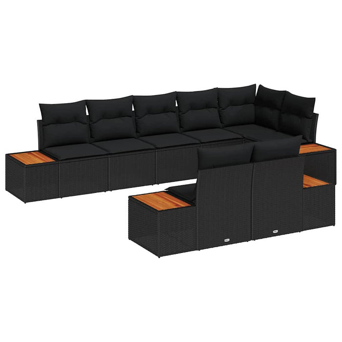 Set de canapele pentru grădină 8 pcs Negru 319 x 154 x 85 cm - WALTI WALTI